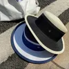 Wide Brim Hats Bucket Hats Classic British Style Str Hat Tren Flat Brim Sun Hats Lightweight Travel Beach Hat J240425