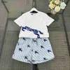 Popular baby tracksuits Summer boys suits kids designer clothes Size 100-160 CM Horse riding pattern print T-shirt and shorts 24April