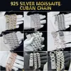 Prix de gros 14 mm 925 Silver Moissanite Cubaine Chaîne Cubaine Ice Out Round Brilliant VVS Collier plaqué or Moisanite