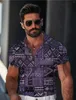 Polos masculine 2024 Aztec Tribal vintage Western Style 3D Polo Shirts Shirts Summer Micro-Elastic