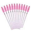 Make -up -Bürsten 300pcs glänzende rosa Einwegmikro -Wimpernkristall -Mascara -Zauberstäbe Applicator Eyebrow Comb Tool Kit Drop Lieferung Otuun Otuun