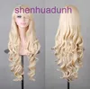 80cm multicolor Cosplay animation wig Harajuku color female long curly full head cover