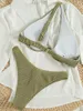 Zmarszczeni dla kobiet Zmarszczone asymetryczne bikini żeńskie stroje kąpielowe Kobiety Zestaw Bather Bathing Suit Swim Lady K3843