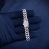 Pass Diamond Tester 10 mm Cuban Link Bransoletka VVS Moissanite Niestandardowa srebrna kubańska bransoletka dla mężczyzn