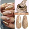 Nagellacklilycute 7ml Champagner Roségold Glitter Gel Nagellack bunte Sparking Langlebige Maniküre Einweichen Nägel Kunstgel Lack Y240425