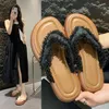 Casual Shoes Women's Criss Cross Ruched Slippers Faux Pearl Platform Comfy House Slides Indoor & Outdoor