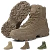 Sapatos 2023 Novo Moda Militar Boots Tactical Boots Men com zíper lateral Antislip Military Boots Sapatos de Segurança Sapatos de Segurança