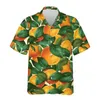 Herren lässige Hemden 3D bedruckte Erdbeer Kiwifluit Hawaiian Hemd Männer Tropische Früchte Sommer Beach Aloha Hemd Button Down Kurzarmbluse Tops 240424