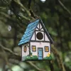 Pastorale stijl Bird House Hars Crafts Outdoor Bird House Winter Warm Bird Nest Hangende Nest Garden Decoratie 240419