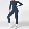 Spares para mujeres 2 piezas de ropa deportiva de manga larga Juego de gimnasio para mujer Brajes de yoga para mujer Conjunto de pistas de fitness ygá con cintura alta para mujer 240424