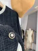 Werkjurken Woman's Geurclip katoen houten oor stiksel tweed jas rok pak retro retro wollen borsten met een borte overkruip tweedelige set