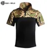 T-shirt tattiche Han Ye Bicycle Maglie da uomo Shirt tattico asciugatura rapida a maniche corta camuffamento camuffato militare escursionismo traspirato di caccia 240426