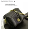 Toppklass LoeweElry Originalväskor Autumn Winter New Highend Fashion Pill Bag Chain Bean Curd Bag Armpit påse Små fyrkantig väskeväskor med riktig logotyp