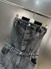 Mumões de jeans de rua de chicever para mulheres sem mangas sem mangas fora do ombro Cantura alta calças de carga Y2K Mumpsuit fêmea fêmea