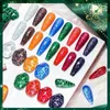 O esmalte de unhas encontra -se em 7 ml de Natal litter lantejas gel esmalte branco vermelho verde de inverno de inverno permanece