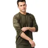 Tactische T-shirts Mens Lange mouwen Tactische T-shirt Spring en Autumn Outdoor Sports Wandel Katoen Ademvol T-shirt Combat Training Militaire top 240426