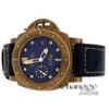 2024 للجنسين الفاخرة ساعة كلاسيكية جولة الكوارتز wristwatch peneri bronzo Blu Abisso 42 PAM01074 WL K161