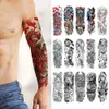 Tattoo Transfer Full Arm Large Skull Old School Tatoo Stickers Waterproof Temporary Tattoo Sticker Large Arm Sleeve Tattoo Flash Fake Tattoos 240426