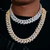 9-20 mm przełęcz Tester Diamentowy 925 Srebrny VVS Moissanite Diamond Niestandardowy biżuteria Hip Hop Ight Out Cuban Link Chain Początkowy naszyjnik