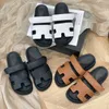 Tasarımcı Sandalet Chypre Sandal Slaytları Kadın Ayakkabı Terlikleri Noir Calfskin Deri Düz Sandal Turuncu Siyah Blanc Gün batımı Naturel Sandale Sap Tarak Tasarımcı Ayakkabı