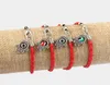 Dropshiping 20st Palm Hamsa med färgglada turkiska ögonröd flätade lädersladdarmband Bangle Kabbalah Lucky Eye Charm Amulet J6119451