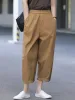 Capris Women Casual Wide Leg Pants New Arrival 2023 Schificazione estivo Vintage Colore solido Pantaloni di anklele di ankleleling B2387 B2387