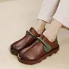 Elbise Ayakkabı Fujin 3.5cm Ergonomik Yumuşak Kauçuk Çözilmiş Daireler Leisure Loafer Bahar Retro Kadın Rahat İnek Orijinal Deri Sonbahar Kancası