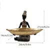 SAAKAR Resin Exotic Black Woman Storage Figurines Africa Figure Home Desktop Decor Keys Candy Container Interior Craft Objects 240416