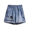 Dames shorts plus maat 6xl 150 kg hoge taille denim shorts voor dames zomer hot pantsL2404