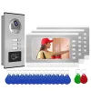 Dörrklockor 7 '' Video Intercom System Doorbell Wired Network Cable Camera med Color Video Door Phone för 3 Family Apartment