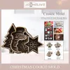 Mögel Stamp Biscuit Mold 3D Cookie Plunger Cutter Diy Christmas Tree Cake Baking Mold Christmas Cookie Cutters 2020 Xmas Cookie Tools