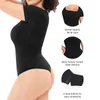 Damesjaberse dames dames korte mouw lange vierkante nek t shirts tops buikregeling string bodysuit shapewear