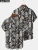 Herren Casual Shirts Herren Shirts Tiki Aloha Hawaiian Shirt Man Casual Seaside Beach Tops Luxus Stammesgrafikknopf T-Shirts Chemise Homme 240424