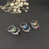 Dy Twisted Vintage Band Designer Rings with Crystal 925 스털링 실버 해바라기 고급 골드 도금 약혼 보석 다이 링 보석