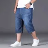 Men's Jeans Large size 28-48 50 denim shorts mens 150KG loose summer thin fat casual fashion calf five long pantsL2404