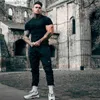 T-shirts męskie T-shirt Men Men krótkie rękawowe bawełniane swobodne slim t-koszulka męska fitness trening kulturysty