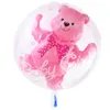 Party Decoration 4D Transparent Baby Shower Boy Girl Bear Bubble Ball Kids 1st Birthday Blue Pink Helium Balloon Gender Reveal