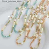 Подвесные ожерелья Matte Style Natural Freshwater Pearl Multi-Cloclor Geash Bead Hywlite из нержавеющей стали колье Q240426