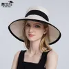 8085 Cappello per pescatori di nuova crema solare per donne cappello da sole primavera ed estate con cappello da sole a bordo per copertura e grondaie pieghevoli