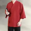 Ropa étnica hombres kimono japonés harajuku camisa para hombre lino retro streetwear cárdigan