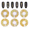 12 Girds Metal Rivets Nail Studs Mixed Heart Frame Moon Star Gold Jewelry 3D DIY Tips Art Decorations Manicure Accessories 240425