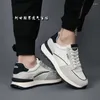 Casual Shoes Men's Leather Sports Fashion Spring och Autumn 24 Style Airy Trend