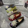 Casual Shoes Summer Women Pearl Female Mullers Plus Size Flat Rhinestone Loafers Slip On Patent Leather