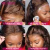 13x6 Chocolate Brown Body Wave Front HD Transparent Lace Frontal Perruque Fermed Perrues de cheveux humains colorés 180% 240417