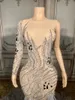 Luxe Sparkly Feather Tail Dress Women Evening Prom Celebrity Party Birthday Wear Singer Stage kostuum trouwjurk 240422