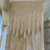 Bohemian Macrame Curtain Tapestry Wall Hanging Macrame Woven Door Curtain Divider Hanging Dream Catcher for Bedroom Living Room 240415