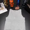 Frauen Tanks Camis Designer 2024 Fett Fäden Tanktop Weißer runder Hals großer Größe eng elastischer Sportfitness atmungsaktiv