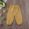 Trousers Preschool baby girl boy pants pleated cotton vintage Bloomer long leg solid pants 6M-4TL2404