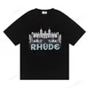 Rhude skjorta designer t shirt mens skjortor grafiska tee kvinnor tshirts topps lyx brev tryck skjorta herr kvinnor kortärmade modekläder