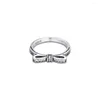 Anelli a grappolo 925 Sterling Silver Clear Cz per donne scintillanti classici ad anello di prua molle di gioielleria Bague Femme